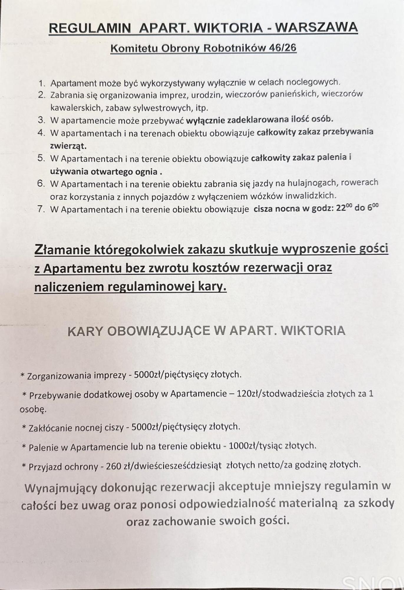 Apart Wiktoria Varşova Oda fotoğraf